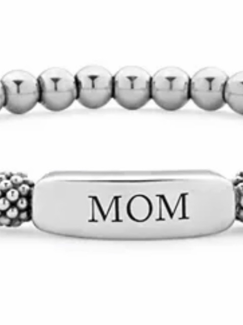 LAGOS Silver MOM Engraved Bead Bracelet
